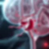 Illustration of pseudoaneurysm anatomy