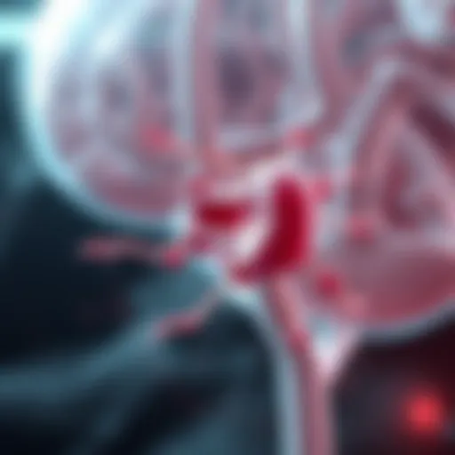Illustration of pseudoaneurysm anatomy