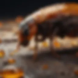 Close-up of amber with embedded insect, showcasing remarkable preservation