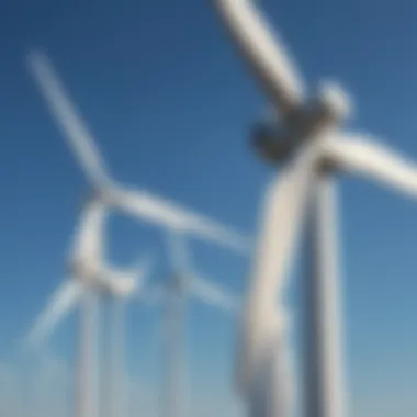 The Power of Wind Turbines A wind turbine farm set against a clear blue sky