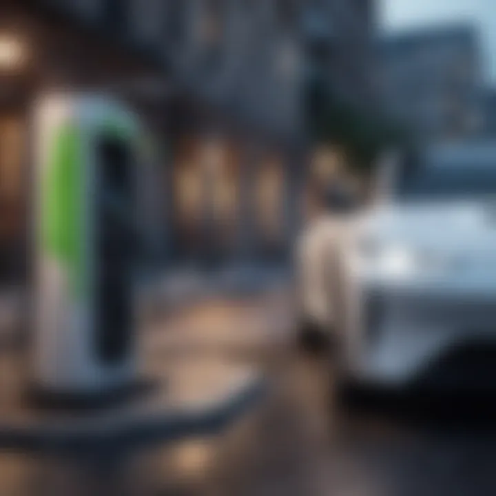 Electric vehicle charging stations in urban setting