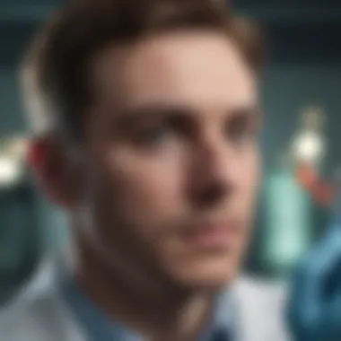Examining Antibiotic Resistance Healthcare professional examining antibiotic resistance
