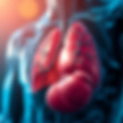 Illustration depicting the biological mechanisms involved in mediastinal lymphoma.