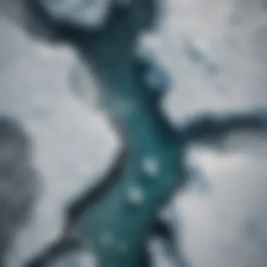 Aerial Perspective of Melting Ice in the Arctic Aerial view of melting Arctic ice sheets
