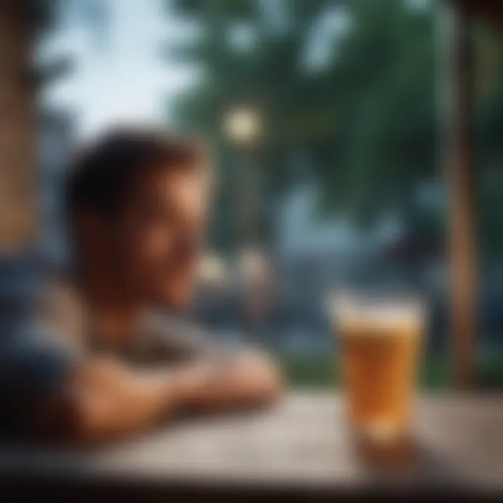 Person enjoying an awake bar outdoors