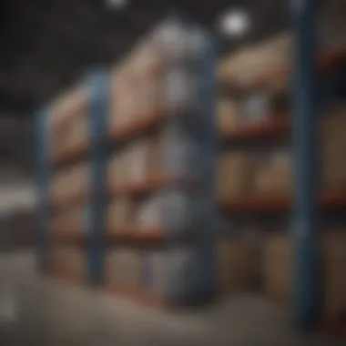Vertical Storage Solutions A detailed diagram showcasing vertical storage systems in a warehouse environment, emphasizing height optimization.