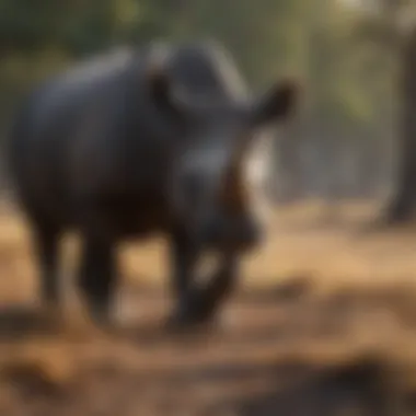 Black Rhinoceros in the Wild Black rhinoceros in its natural habitat