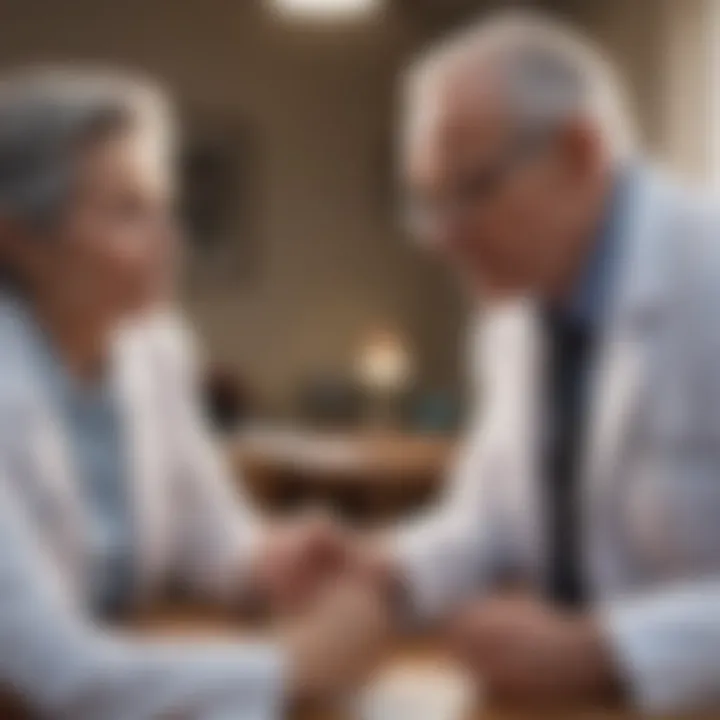 Doctor discussing care plan with senior citizen