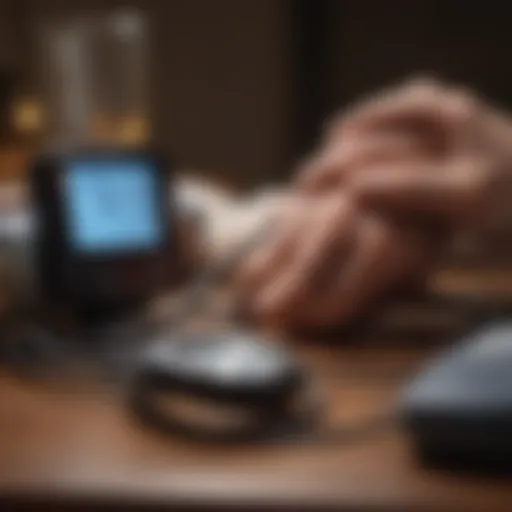 Elderly individual monitoring blood pressure