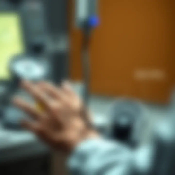 Graphic representation of blood pressure measurement techniques