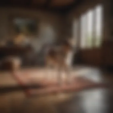 Navigating Memory: Familiar Surroundings A dog exploring a familiar environment, demonstrating spatial memory.