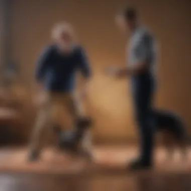 Training Through Memory: A Dynamic Interaction A trainer interacting with a dog, illustrating the impact of memory on training.