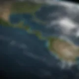 Dynamic view of Caribbean weather patterns captured from satellite