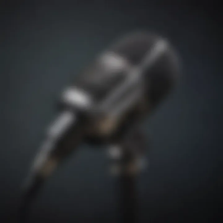 A diagram illustrating the functionality and components of a lapel microphone.