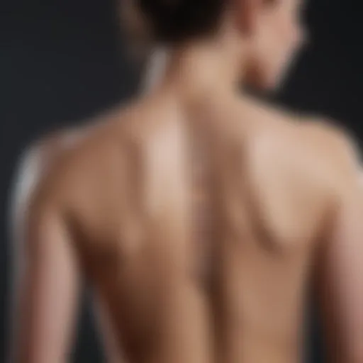 A detailed diagram illustrating scoliosis curvature