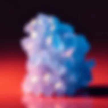 Vibrant blue crystalline structure of copper sulfate pentahydrate.