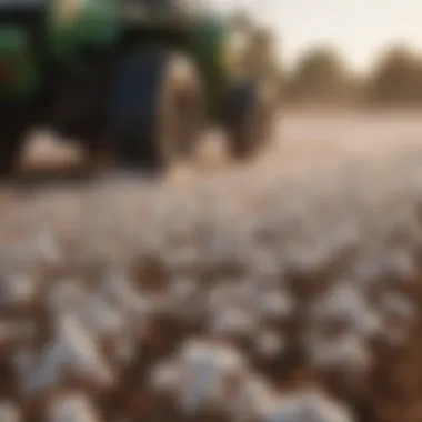 Modern cotton farming techniques showcasing advanced equipment