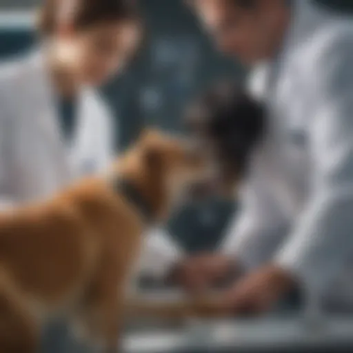 Veterinarian examining a dog