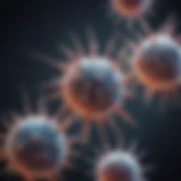 Illustration of dendritic cells functioning in the immune response