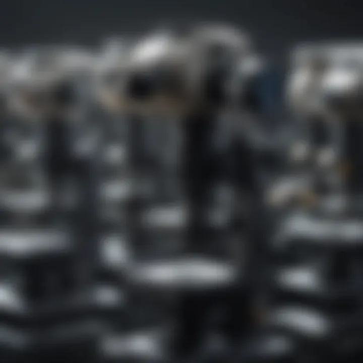 Illustration depicting various types of illumination microscopes and their unique features.