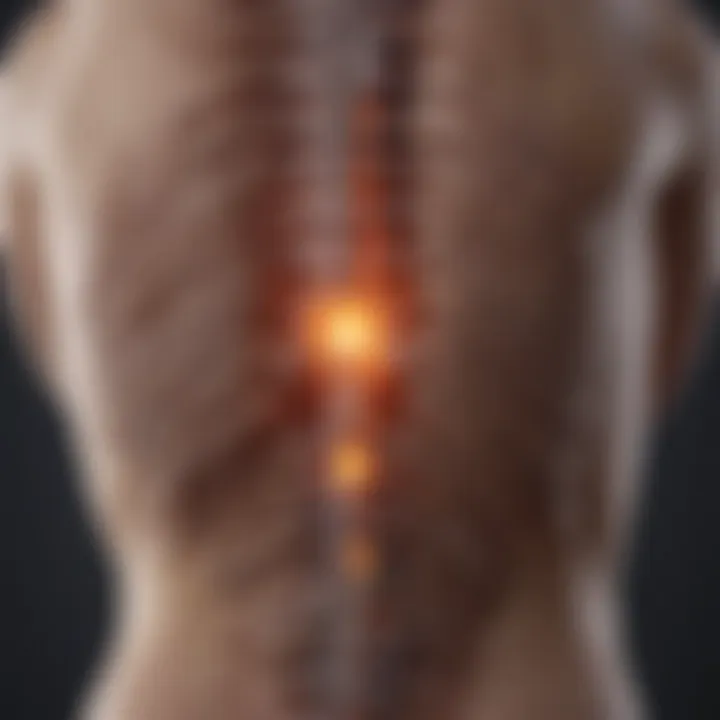 Diagram illustrating diagnostic techniques for detecting spinal tumors