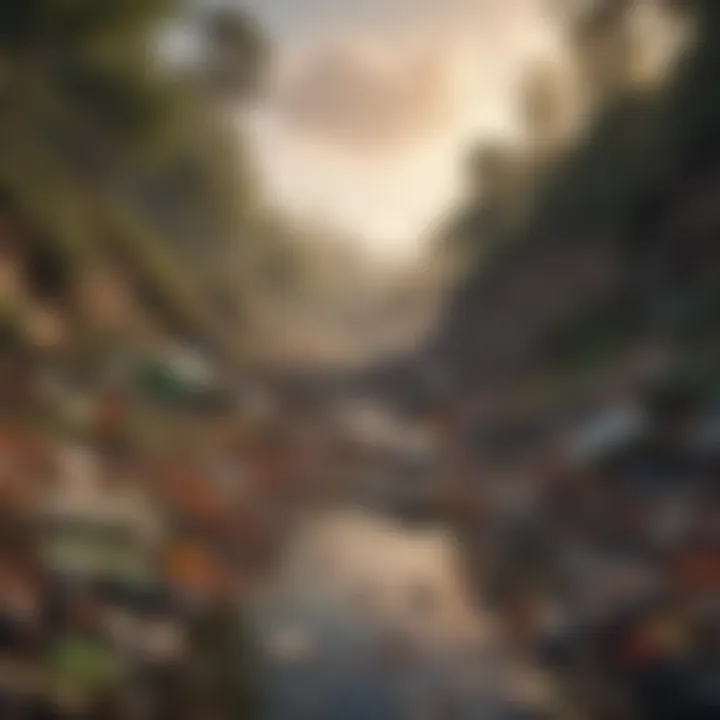 Natural landscape with proper waste disposal methods