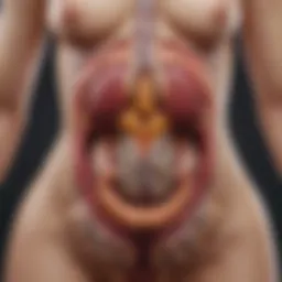 Illustration depicting the anatomical aspects of endometriosis