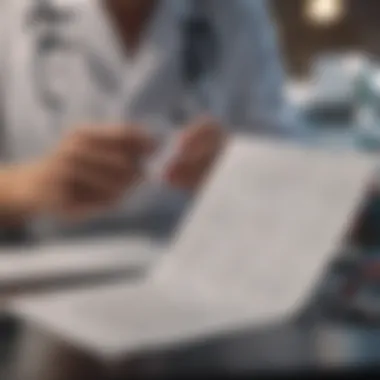 Critical Analysis of Existing Literature Medical professional reviewing research papers
