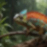 A magnificent chameleon showcasing its color-changing ability in a vibrant natural habitat