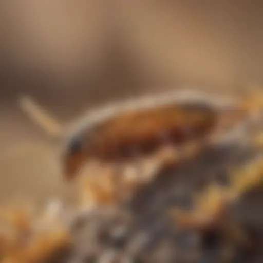 A close-up view of arid springtails in their natural habitat, showcasing their unique adaptations to dry conditions.
