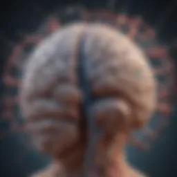 Illustration depicting the brain's biochemical pathways related to bipolar disorder