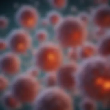 Lung Cancer Cells in a Laboratory Lung cancer cells in a laboratory setting
