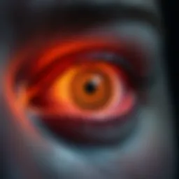 Illustration of the anatomy of the eye highlighting pressure points