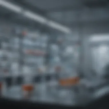 Genetic Research Laboratory Artistic depiction of a laboratory setting focused on genetic research