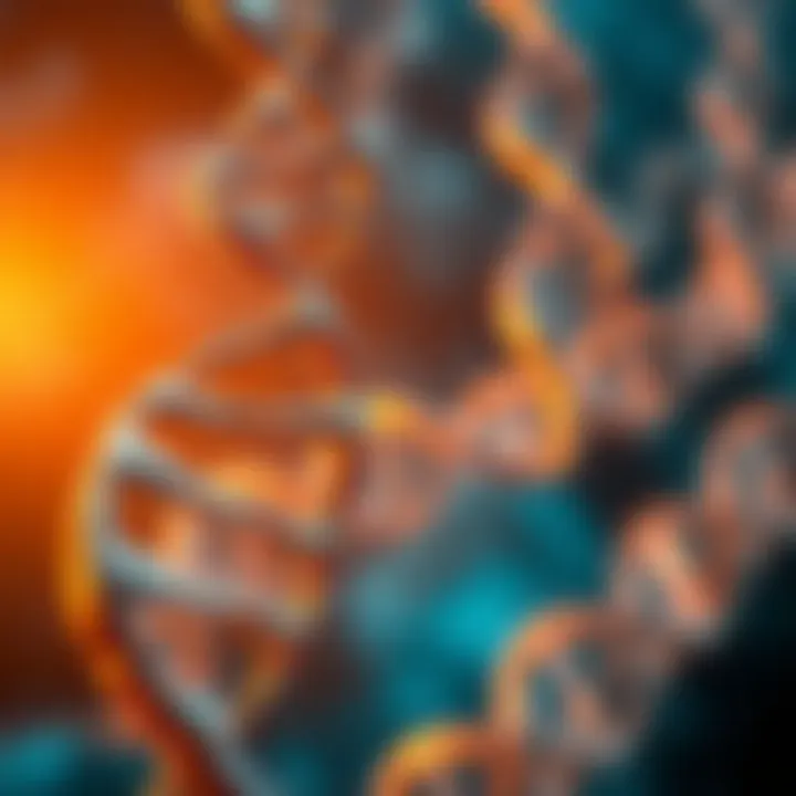 Illustration of DNA strands representing health implications