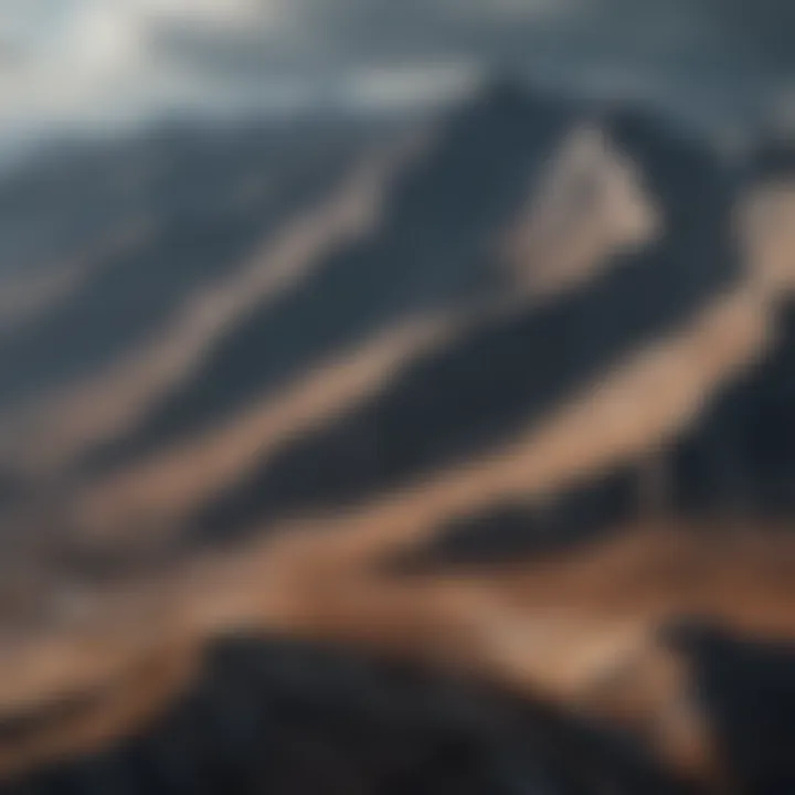 Detailed view of mountainous terrain in Google Earth.