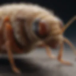 Close-up view of a flea on fur