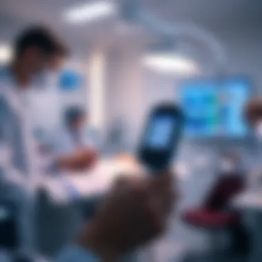 Visual representation of non-invasive glucose monitoring technology in a clinical setting