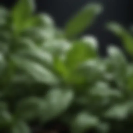 Close-up of fresh basil leaves revealing their vibrant green hues