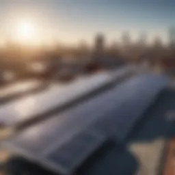 Solar panels absorbing sunlight on a rooftop