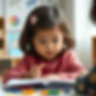 Engagement in Speech Therapy A focused child engaging with speech therapy materials.