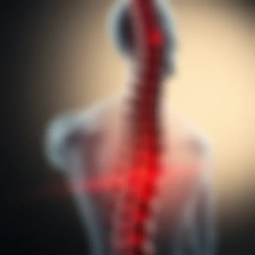 Illustration depicting the musculoskeletal impact of diabetes on the spine