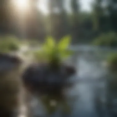 Water cycle representation in nature