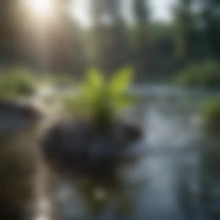 Water cycle representation in nature