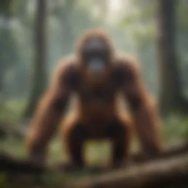 Deforestation scene illustrating the loss of orangutan habitats