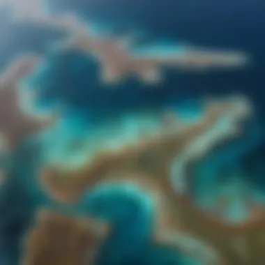 Aerial view of the Great Barrier Reef showcasing its vastness