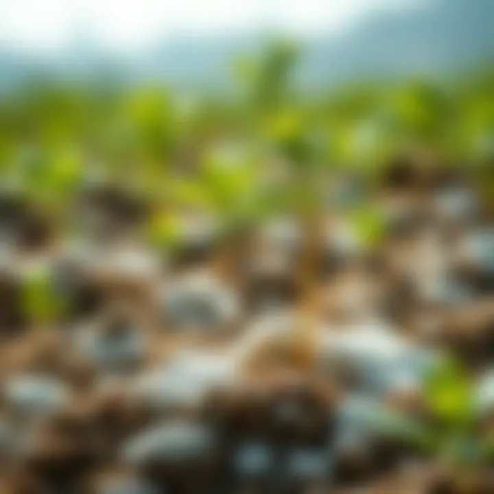 Zeolite Clay in Agriculture An illustration depicting the role of zeolite clay in agricultural soil enhancement