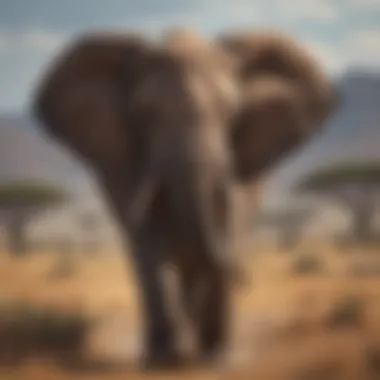 Majestic African elephant roaming in the Serengeti