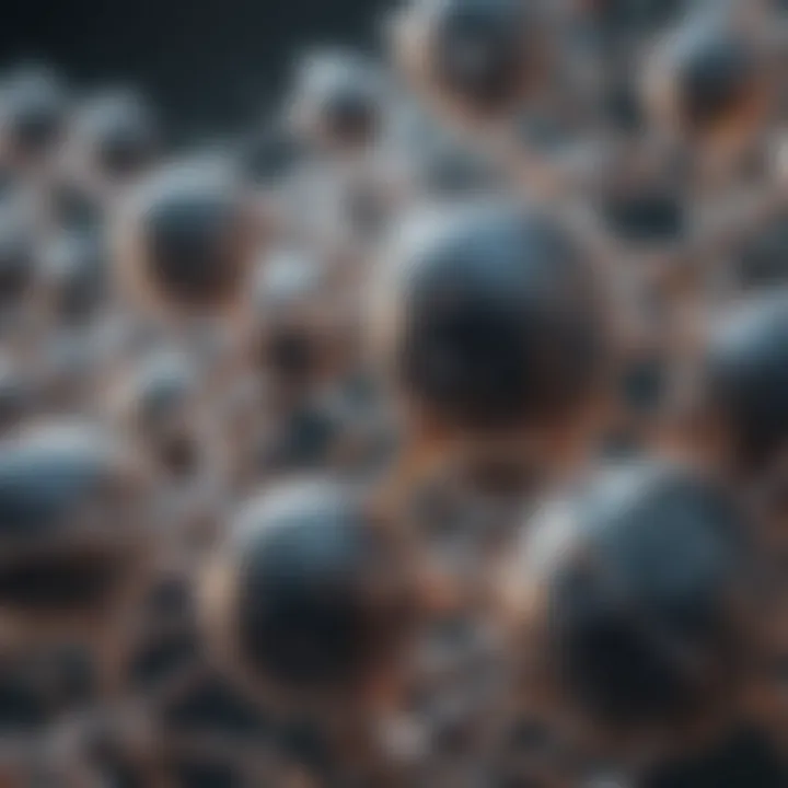 A close-up view of the molecular structure of a biodegradable plastic.