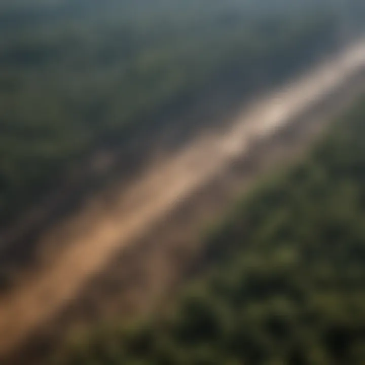 Aerial view of deforestation impacting Earth's surface
